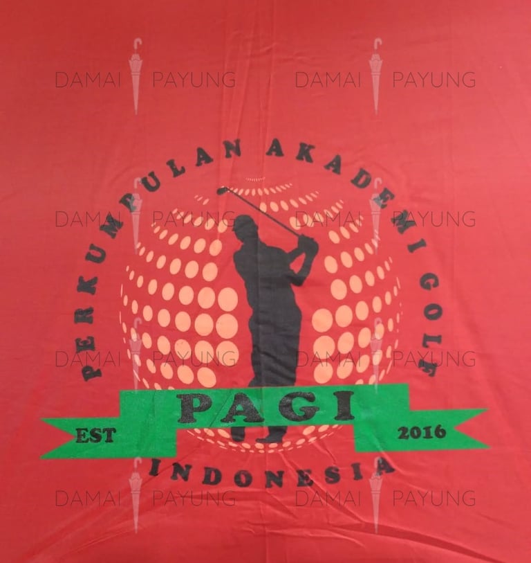 Payung promosi polos golf fiber PAGI merah