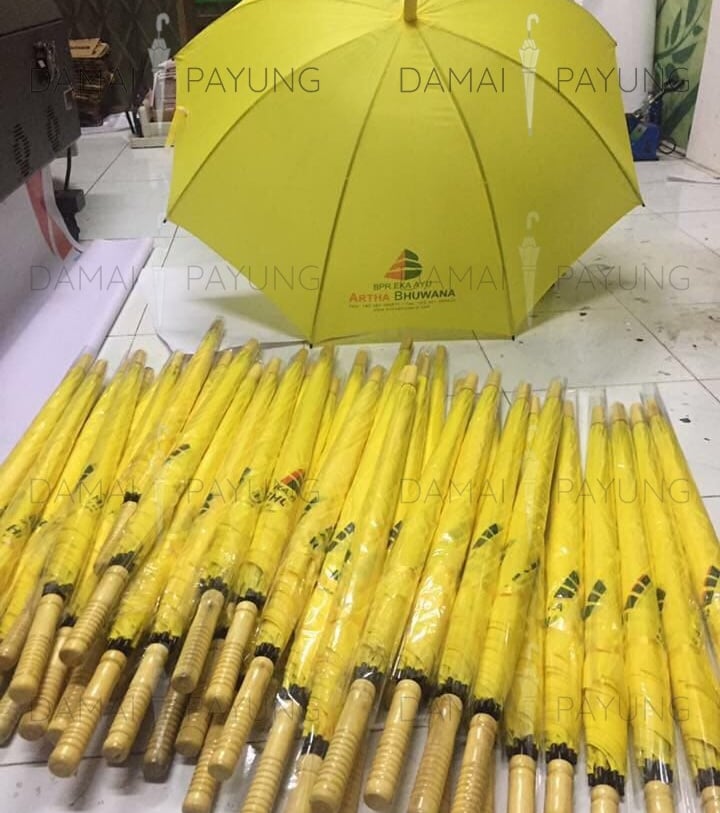 Payung promosi polos standard kuning artha bhuwana