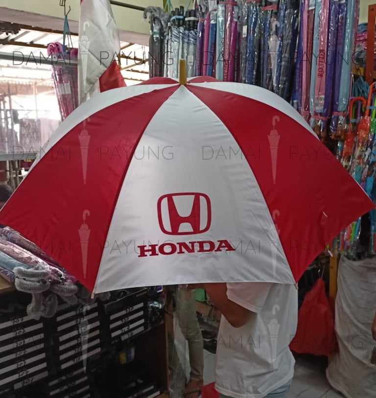 Payung promosi polos tongkat merah putih Honda