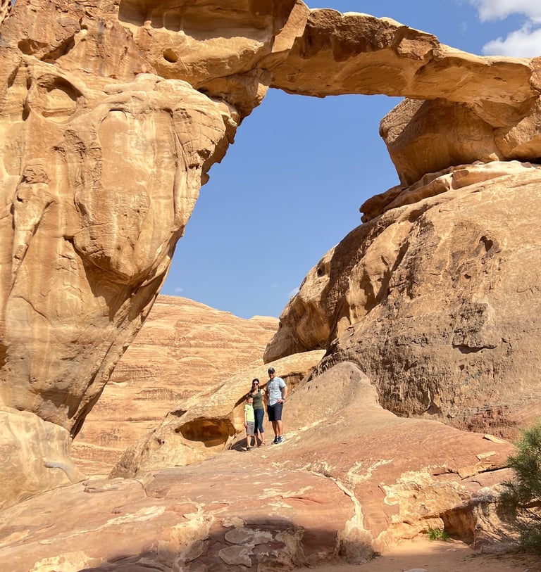 Family in wadi rum jordan