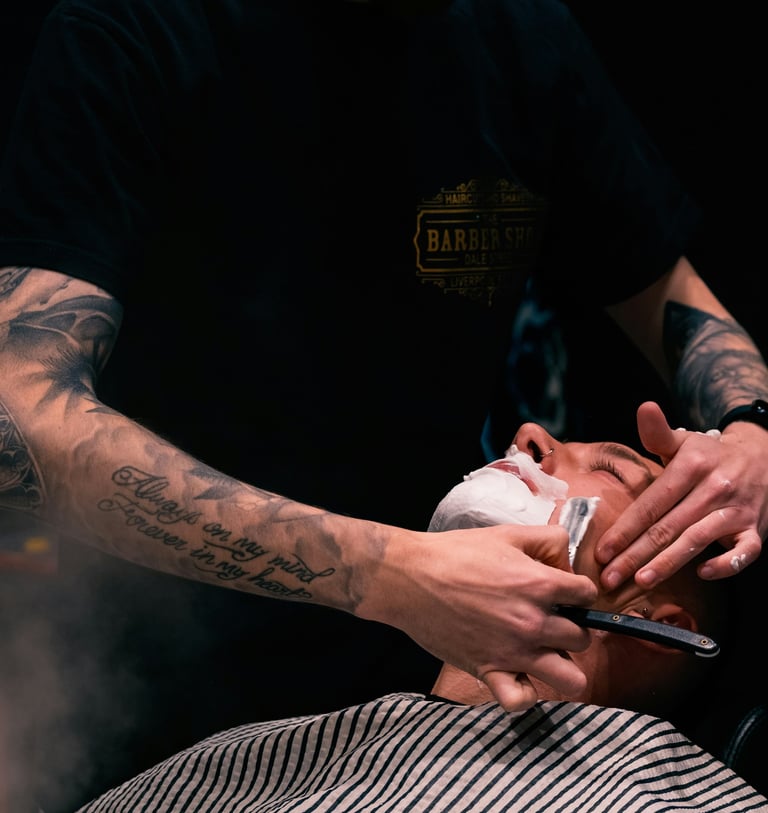 barber shaving beard Santa Ana