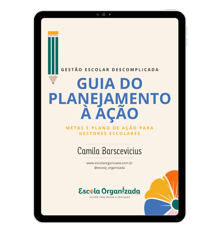 Guia do planejamento à ação em PFD mostrado em um tablet.