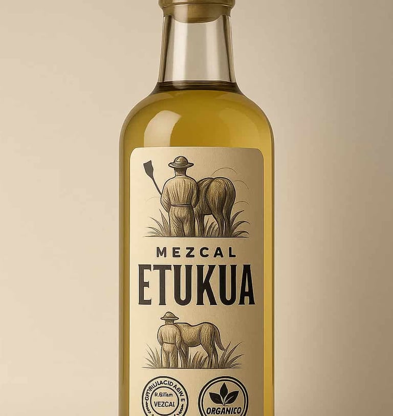 Comparación side-by-side de botellas de mezcal auténtico vs. sospechoso, destacando detalles clave 