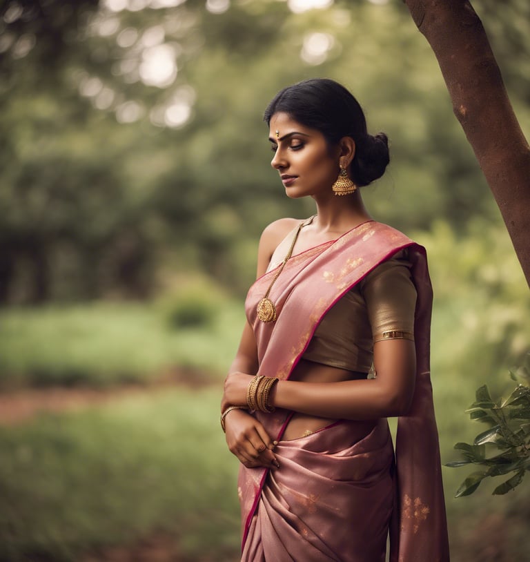 a woman wearing Pure Mysore silk saree