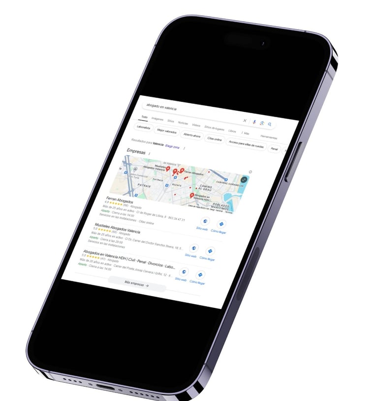 ejemplo negocio posicionado google maps
