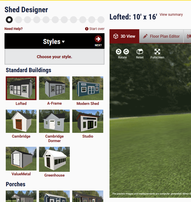 Pine View Buildings 3-D Building Designer