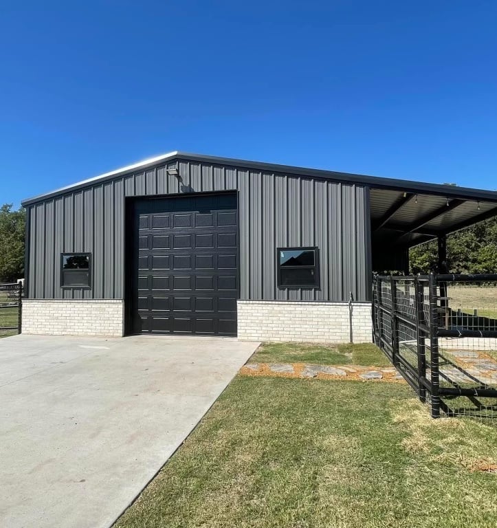 Shop Building with Concrete Pathway