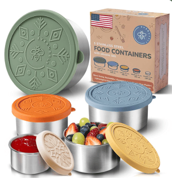 Everusely 5-piece stainless steel food container set with lids