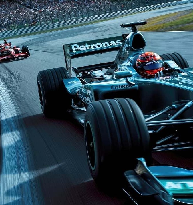 Formula 1 Car On Race Track