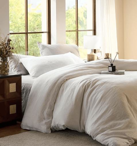 SIJO premium stone washed organic French linen duvet cover
