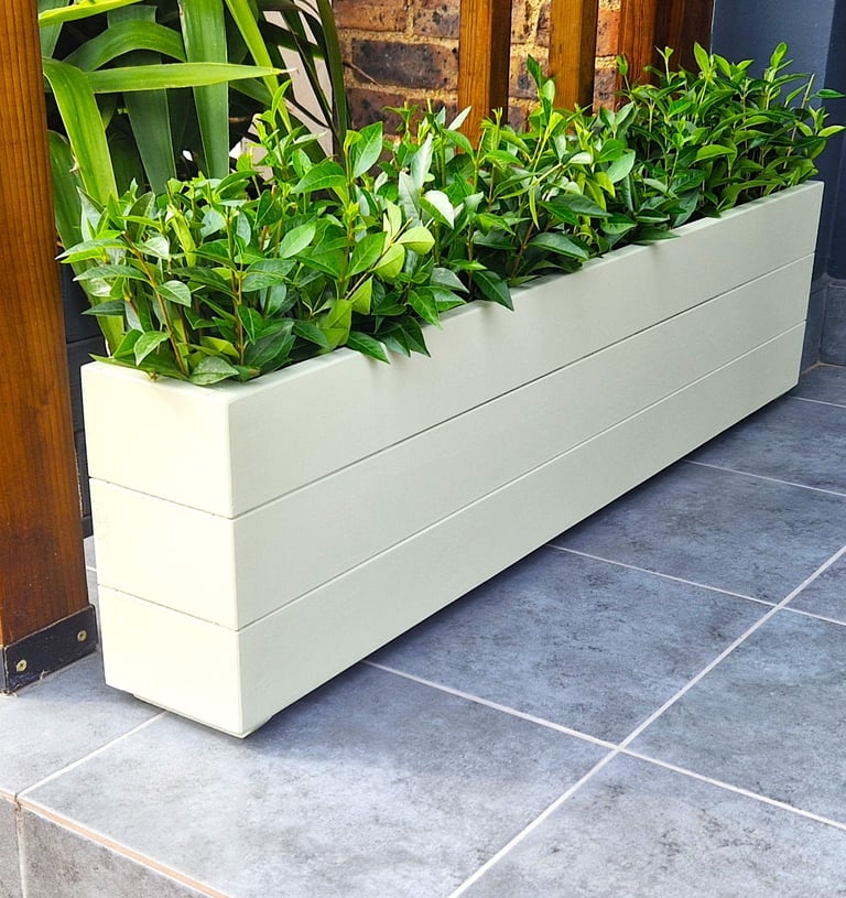 window flower planter box bespoke size handmade painted in colour 