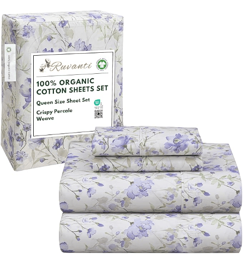 RUVANTI 100% organic cotton percale sheets