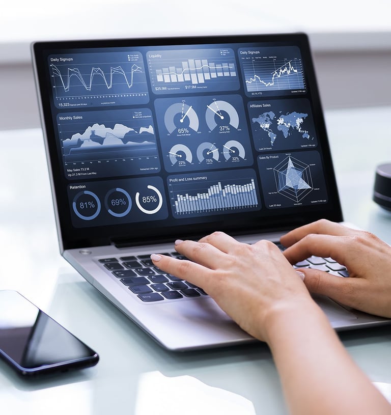 Digital marketing services overview diagram with strategy, execution and reporting