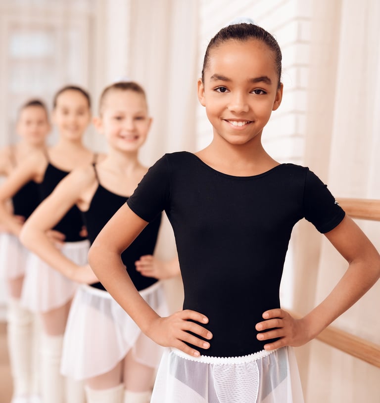 a group of young girls in ballet wear