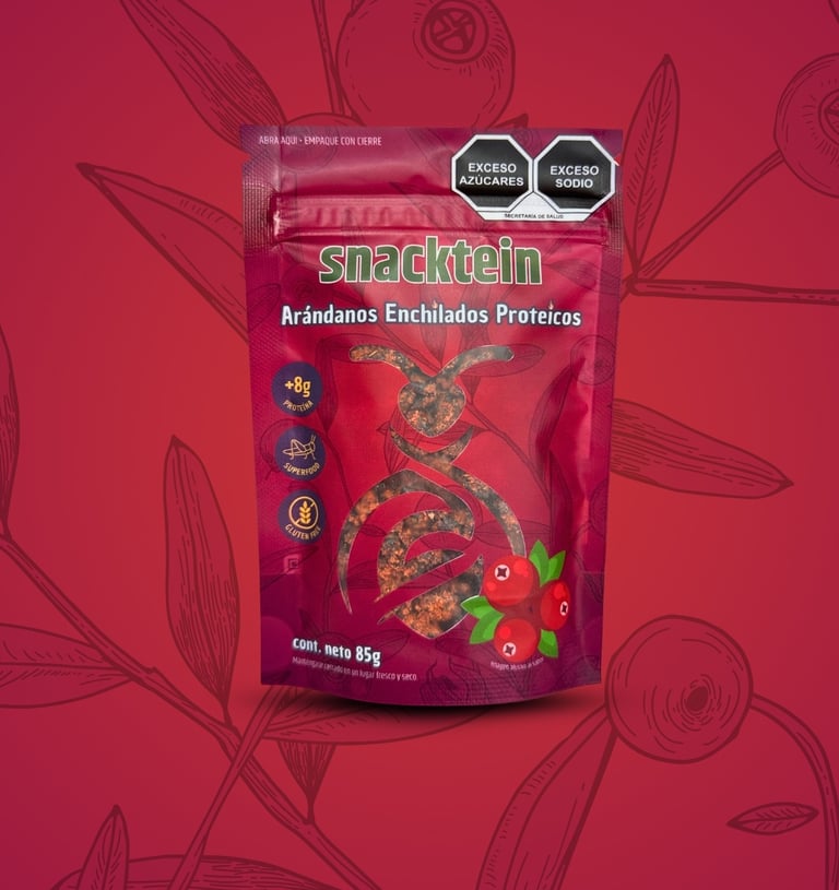 Arándano enchilado proteico marca Snacktein