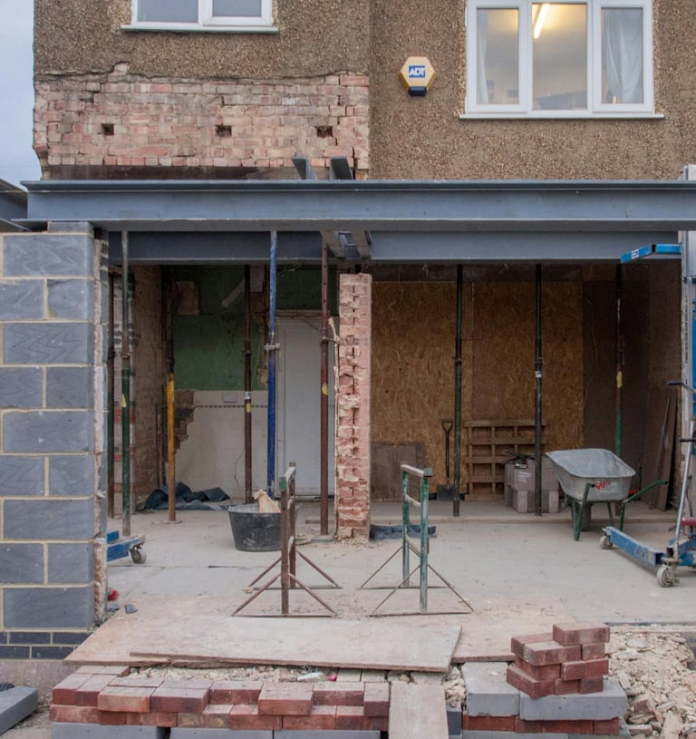 home extension in the process of being built
