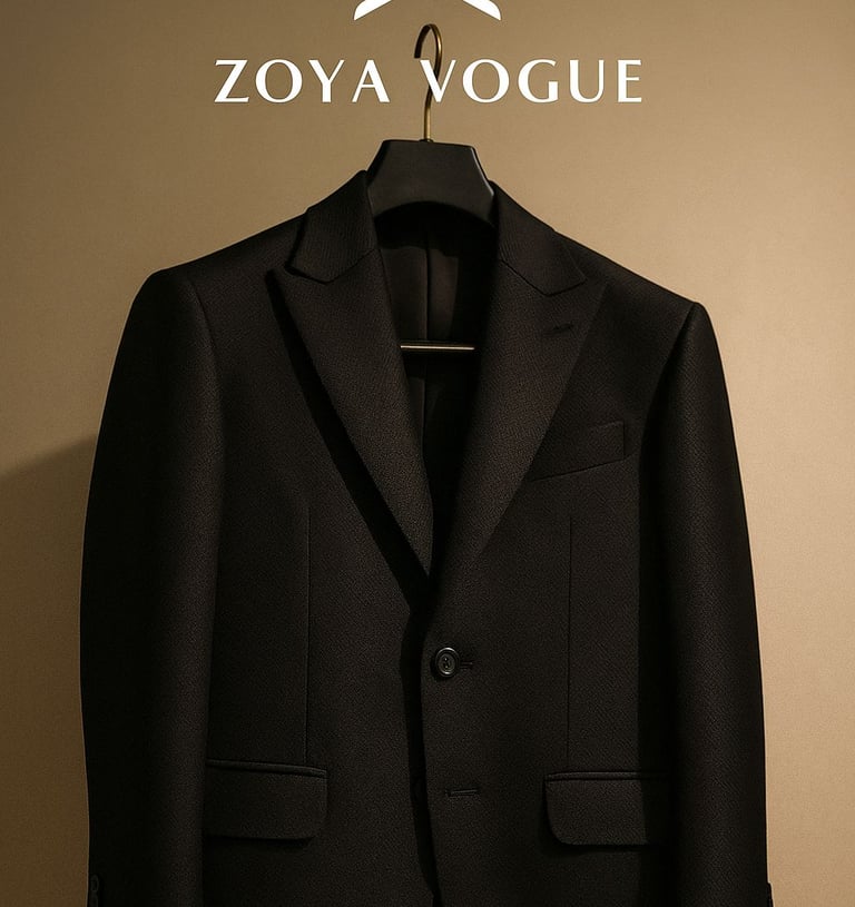a suit jacket with a suit hanger