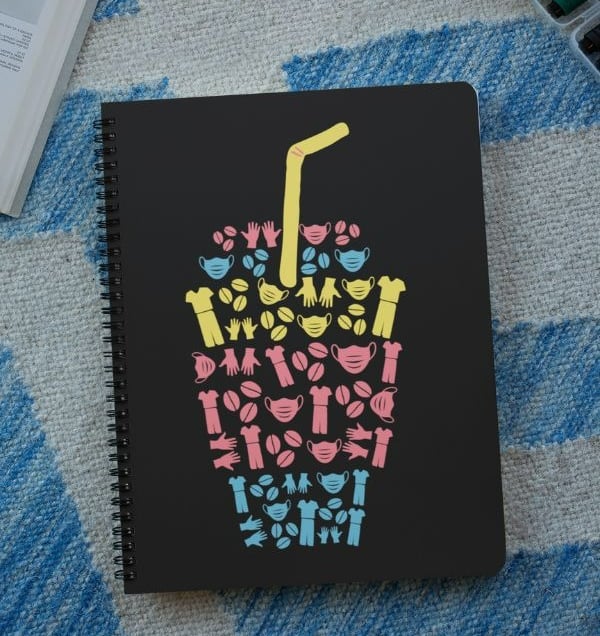 Coffee Scrub Rubber Gloves Notebook