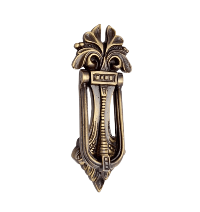 a decorative door handle with a decorative design