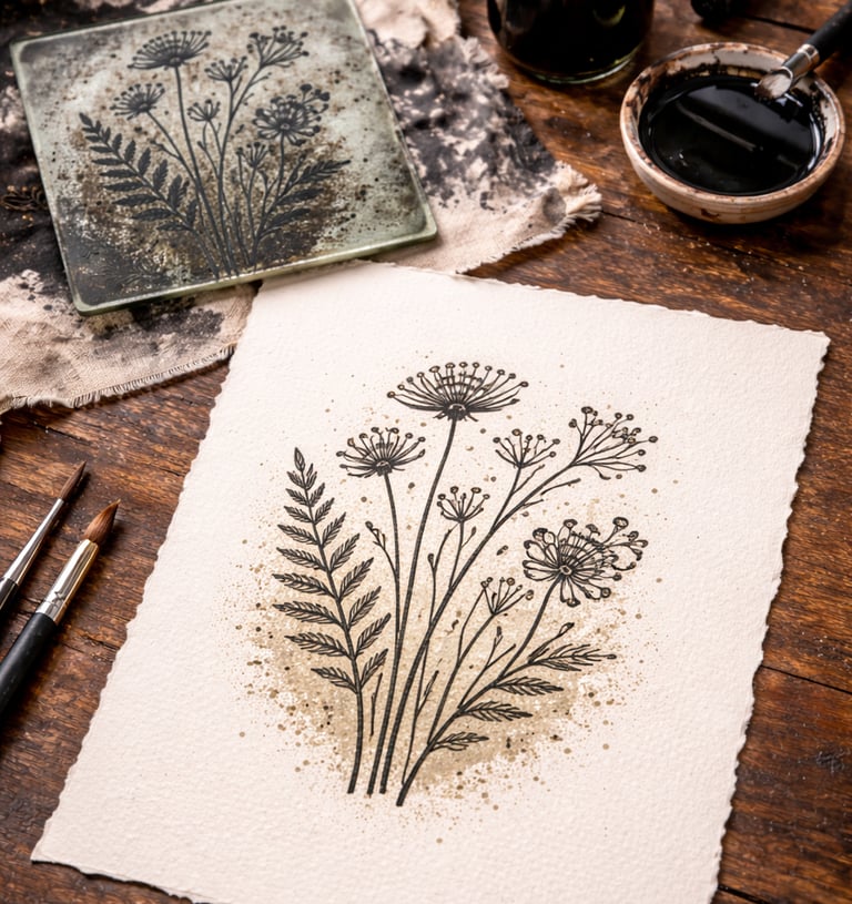 Etch and bring: organic glass etching printed to paper using brown ink