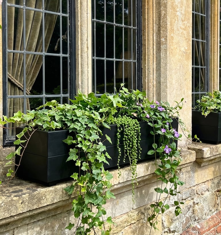 Window box flower planter made to size painted in colour bespoke size trough planter