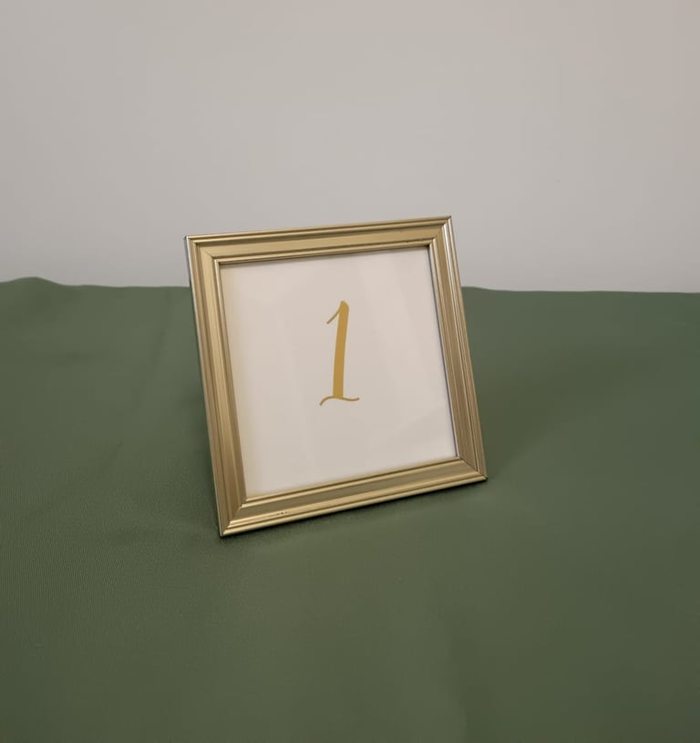 numéro de table carré doré