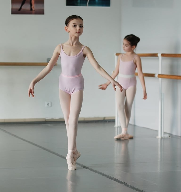 a group of young girls in ballet wear