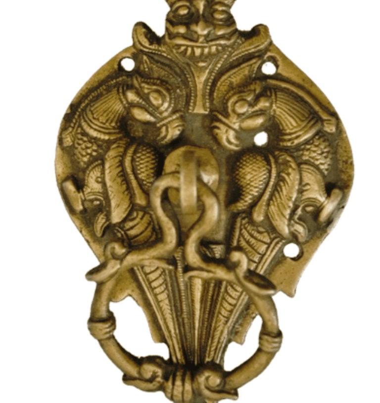 a decorative gold - plated metal wall hanging ornament