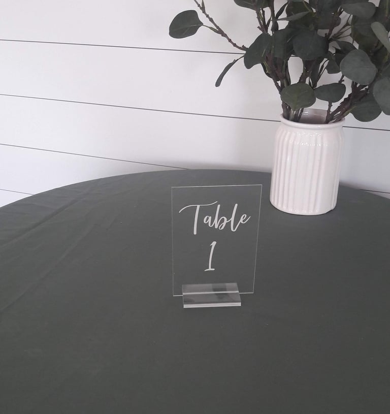numéro de table transparent