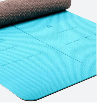 Heathyoga non‑toxic yoga mat with alignment lines