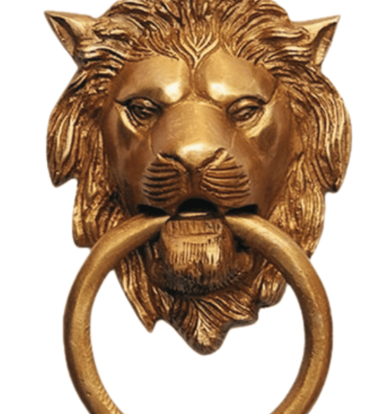 a goat head with a ring on it's ring