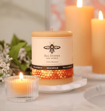 Big Dipper Wax Works pure beeswax pillar candle