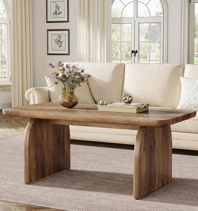 47-Inch Wood Rectangular Living Room Table