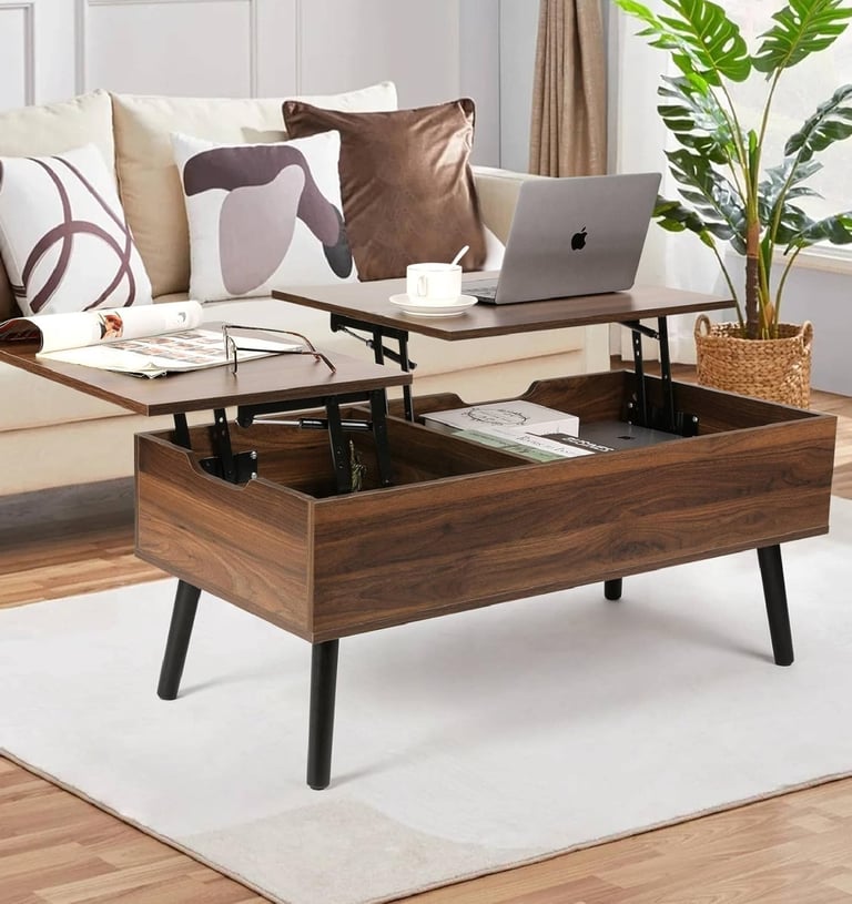 Coffee Table, Lift Top Coffee Table with Separate and Hidden Storage Compartment