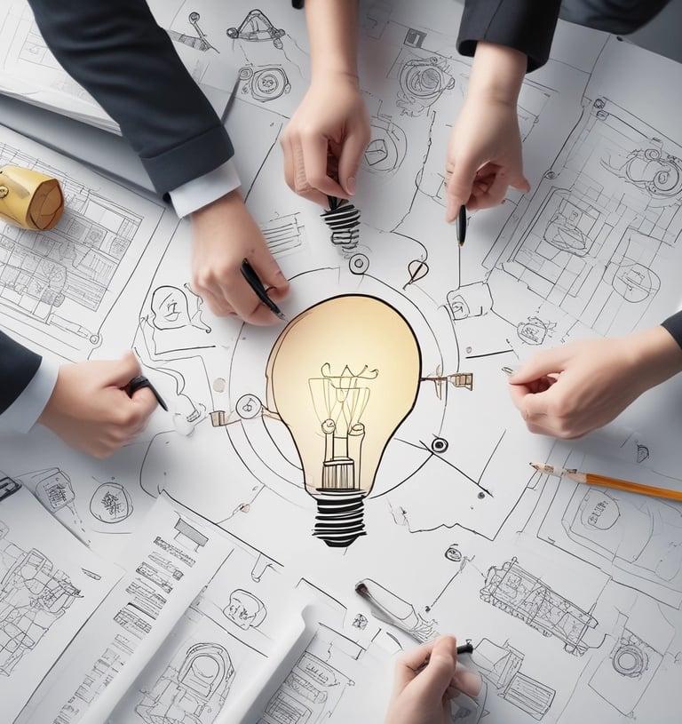 Image of a diverse team brainstorming innovative ideas