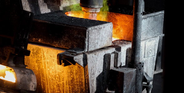Produção de vergalhão de cobre