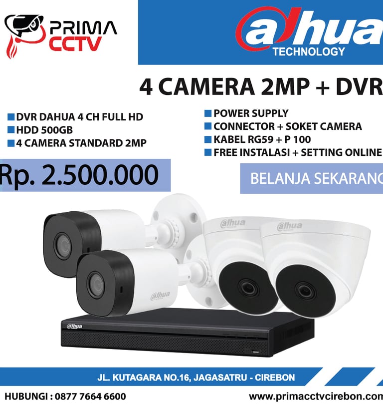 Paket 4CH Dahua 2mp