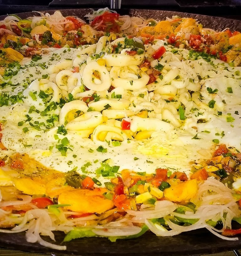 Peixes e Lula ao Molho Branco