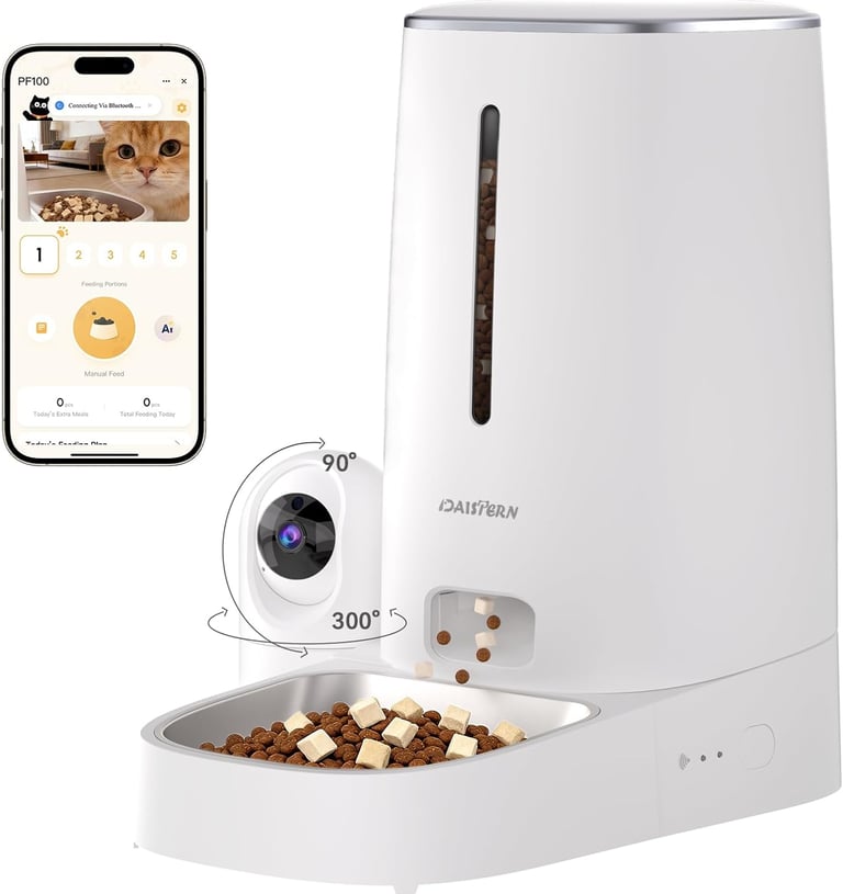 Katzenfutterautomat für App gesteuerte Füütterung mit Videoüberwachung bei der Katzenbetreuung