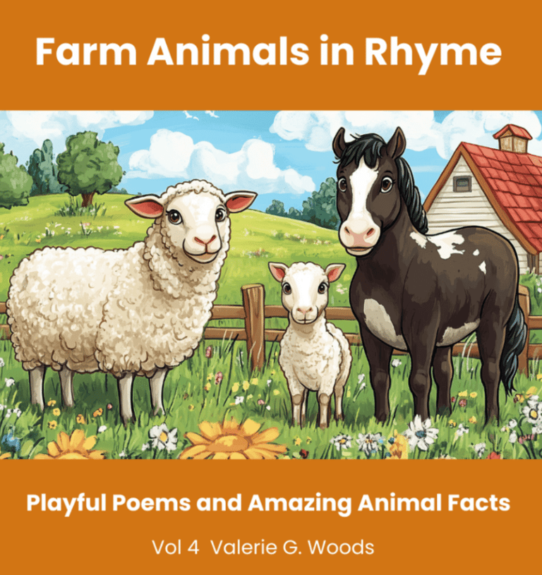 Farm Animals in Rhyme Cover with a sheep and a donkey