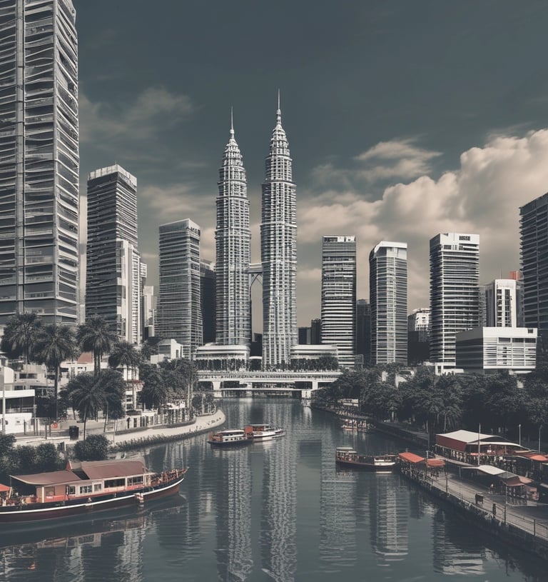 Malaysia, Petronas Twin Tower in the background.