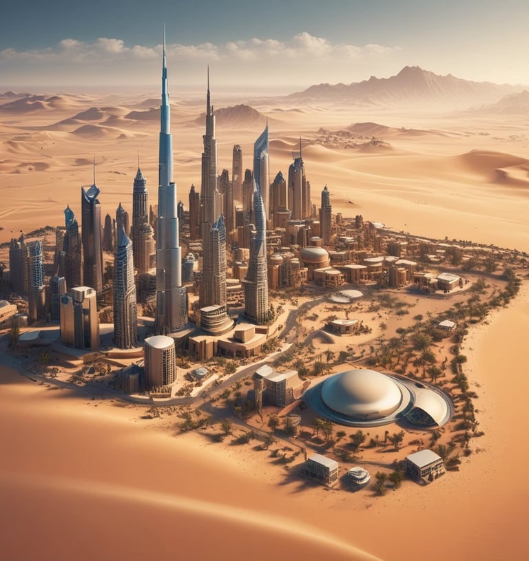 UAE desert and high rise buildings