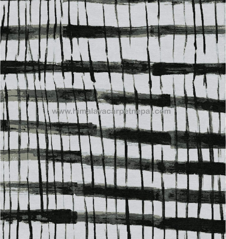 Custom Rugs - Modern contemporary hand-knotted rug with geometric design for stylish living spaces