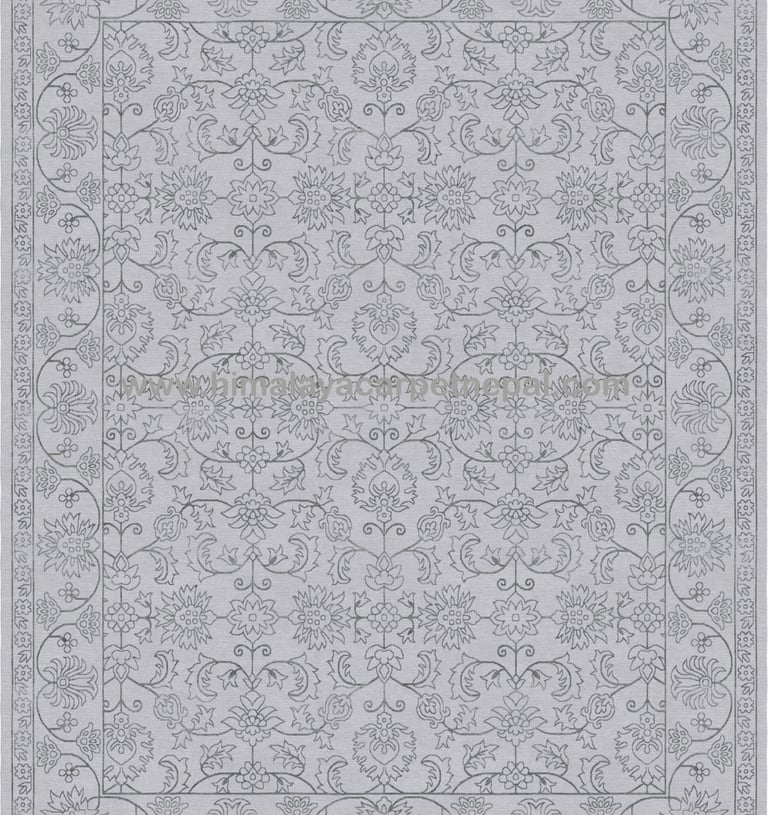 Custom Rugs - Contemporary traditional floral hand-knotted rug with intricate geometric patterns
