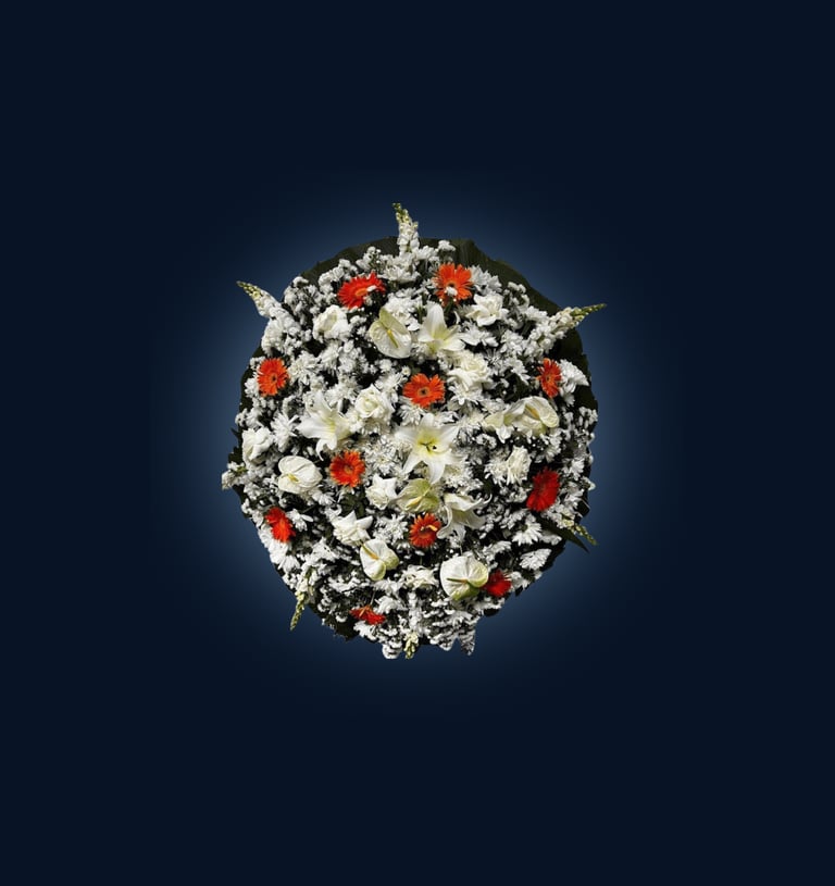 imagem de coroa de flores B Luxo Laranja para venda no cemitério araçá