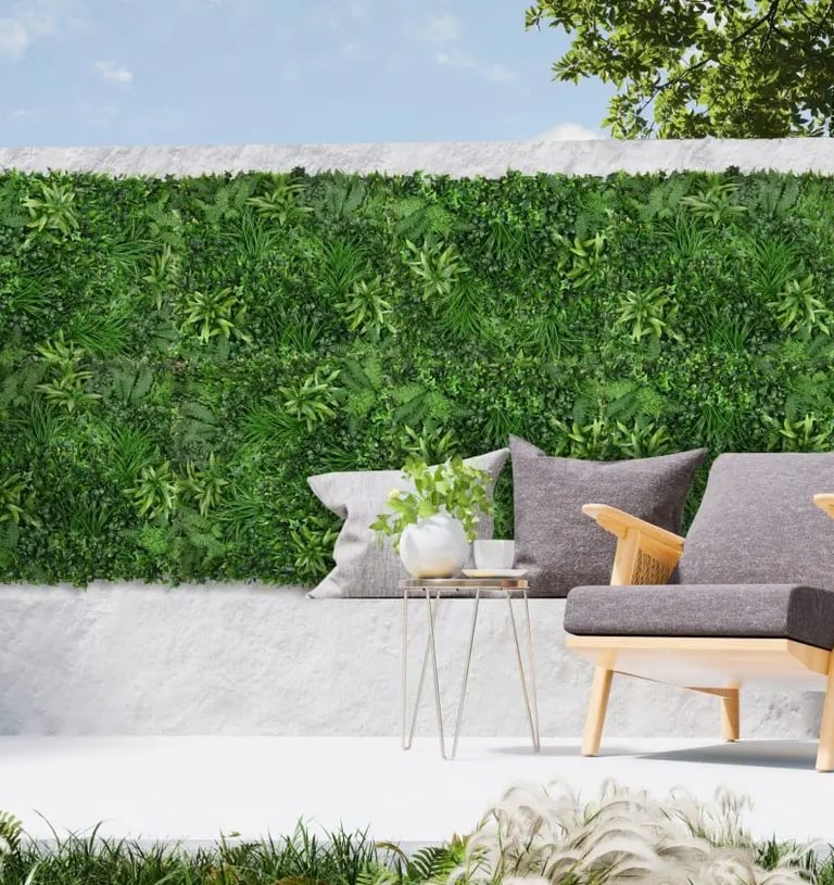 Jardín vertical frondoso modelo sauvage