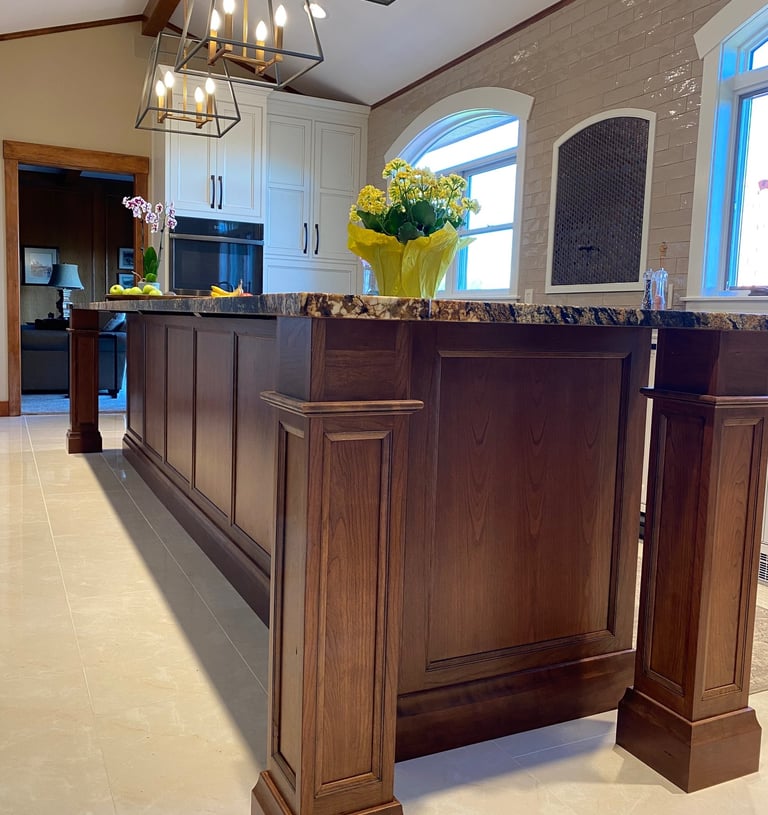 Beautiful wood kitchen island