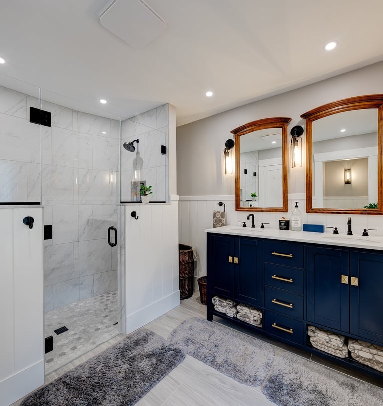 bright welcoming custom bathroom