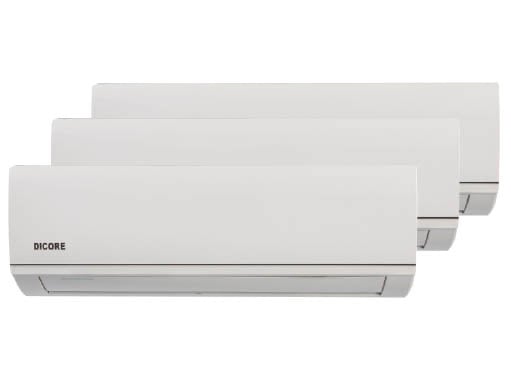 a group of three air conditioners with a white background