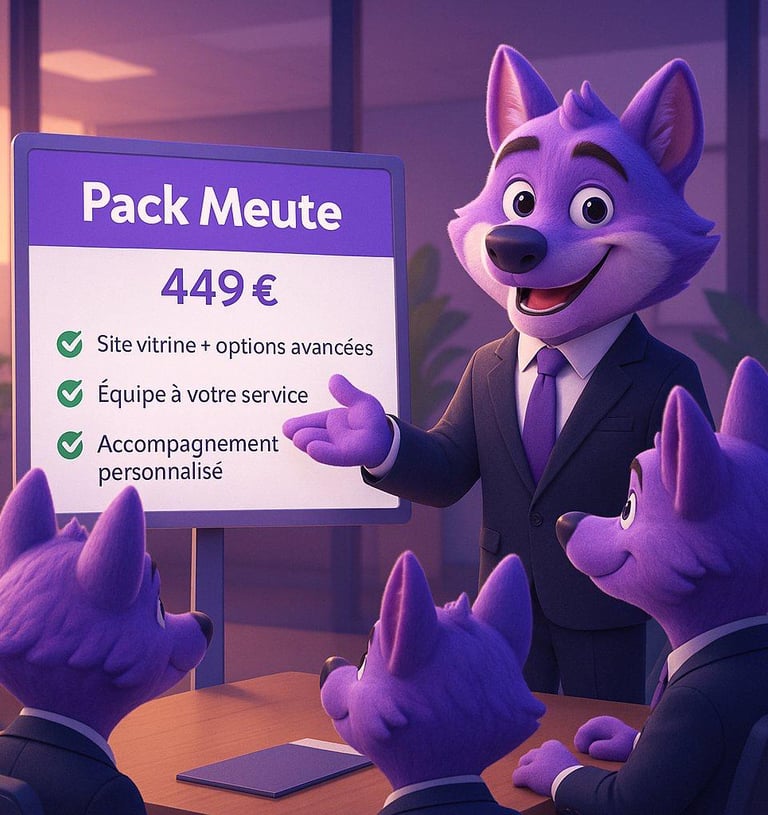 Pack Meute Alpha Digital - création de site internet avec options avancées